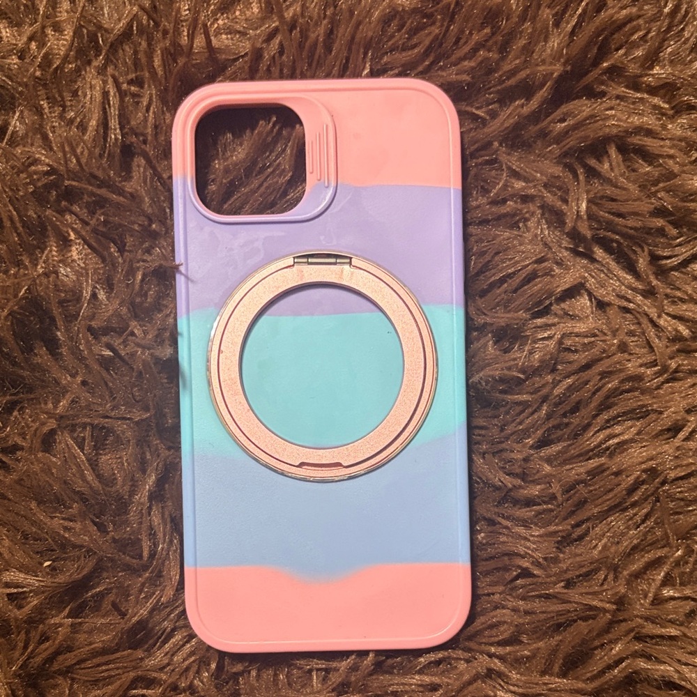 Colorful iPhone 14 Case with Ring Holder
